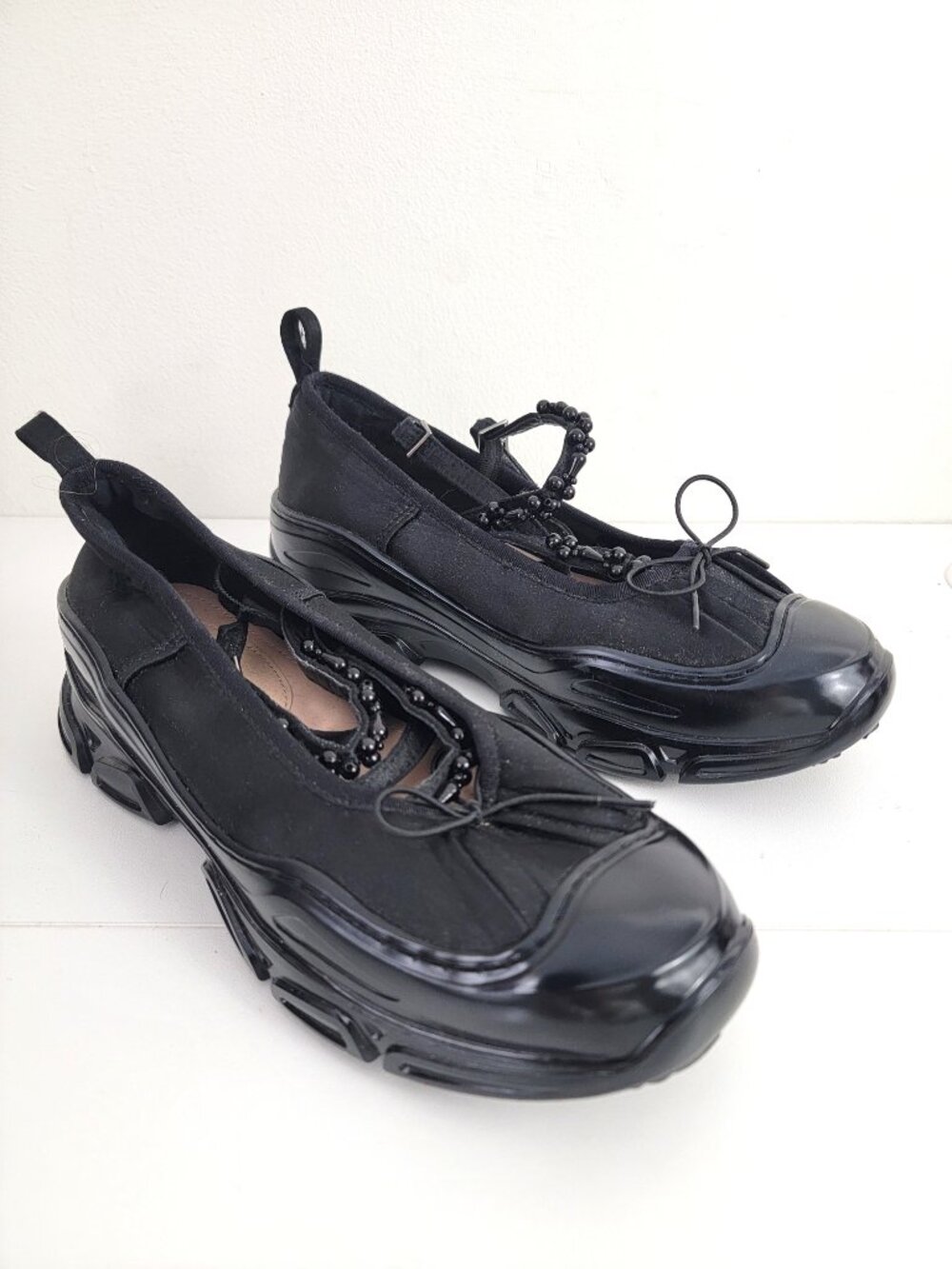 Double Standard Ballet Sneakers in Black with Pearls 39 8.5 - Picture 2 of 9